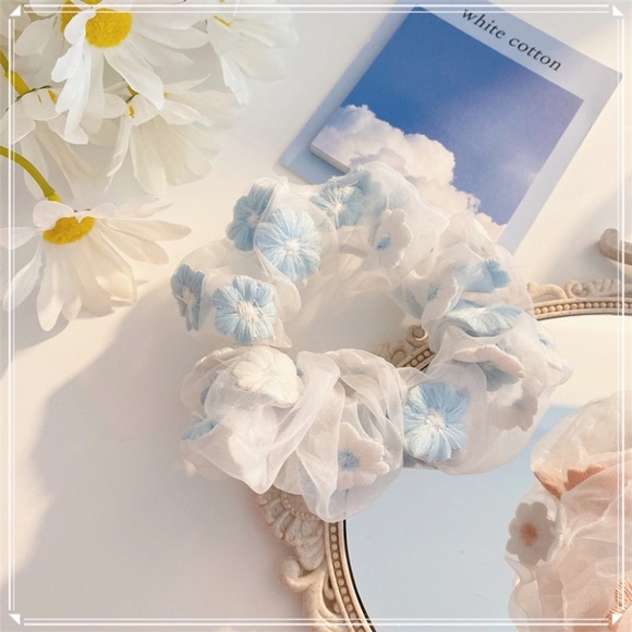 🌼Embroidery Floral Hair Tie Scrunchie - Picture 8 of 8
